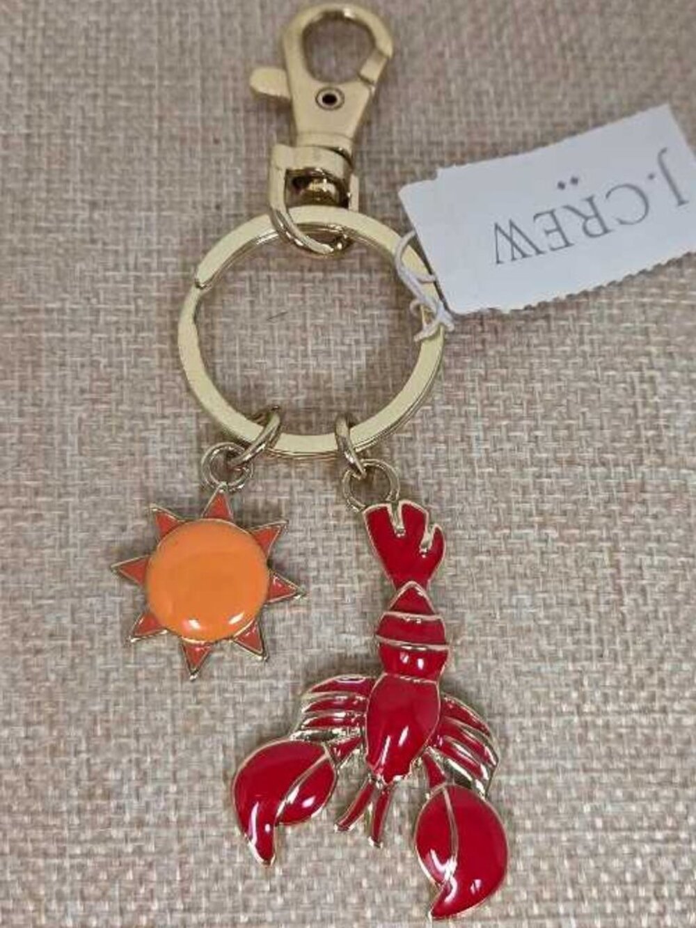 New J.Crew Factory lobster and sun keychain bag charm